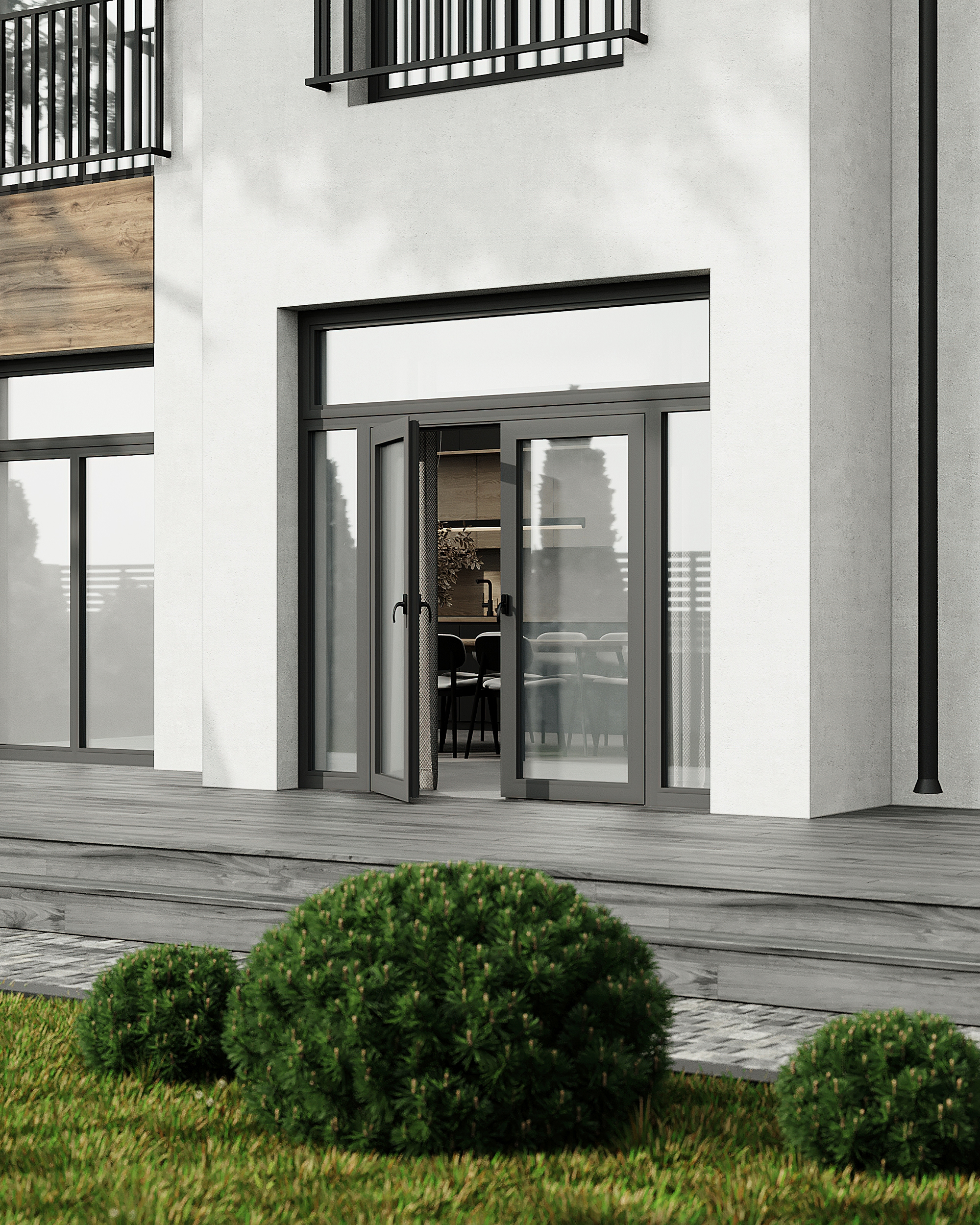 Дизайн-проект двухэтажного дома в современном стиле общая площадь 240 м2